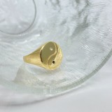 Anillo abierto chapado en oro de 18K tallado en cobre con forma de corazón Punk exagerado Retro