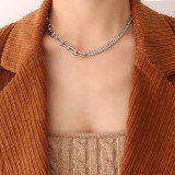 Collar de pulsera de herradura en forma de U de lujo ligero chapado en oro de 18 quilates de acero de titanio al por mayor