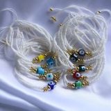 Moda Ojo Vidrio Cobre Pulseras Hechas a Mano 1 Pieza