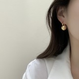 1 par de aretes de cobre redondos de estilo simple