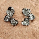 1 par de pendientes de circonita de cobre con incrustaciones en forma de corazón de estilo Simple y elegante