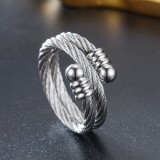 Nuevo Anillo ajustable de acero de titanio, anillo de pareja anudado trenzado coreano