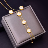Conjunto de joyas de circonio con incrustaciones de acero de titanio y mariposa en forma de corazón para mujer