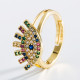 Anillo de circón con microincrustaciones de cobre con forma de labio y ojo del diablo a la moda