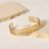 El oro animal elegante 18K de la hoja del acero inoxidable plateó el brazalete de la pulsera a granel
