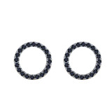 1 par de pendientes de circonita de cobre con incrustaciones redondas de estilo Simple