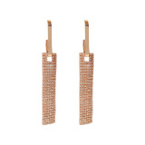 1 par de pendientes colgantes de circonita de cobre con incrustaciones rectangulares de ropa de calle