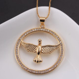 Collar de circón chapado en oro de cobre con águila geométrica de viaje de estilo simple de IG a granel