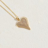El oro clásico lujoso elegante del cobre 14K de la forma del corazón plateó el collar pendiente del Zircon a granel