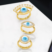 Anillo de cobre con forma de ojo de diablo Retro, adorno de moda