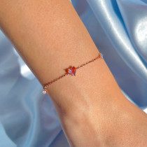 Estilo simple Forma de corazón Incrustación de cobre Pulseras de circón 1 pieza