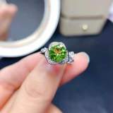 Anillo abierto de diamante artificial de cobre con flor glamorosa a granel