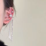 1 par de pendientes colgantes de diamantes de imitación de cobre con incrustaciones en forma de corazón y letras de estilo dulce y fresco