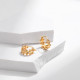 1 par de pendientes chapados en oro y cobre chapados en color sólido, estilo sencillo