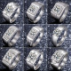 Anillos de circonio con incrustaciones de cobre blanco rombo de estilo simple