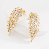 Pendientes con circonitas chapadas en oro y cobre Fashion Wings, 1 par