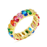 Anillos de circonio de cobre coloridos de Streetwear a granel