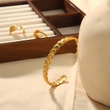 Commute Starfish Shell Acero inoxidable pulido chapado en oro de 18 quilates anillos pulseras