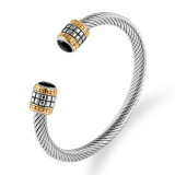 Brazalete De Acero Inoxidable De Color Sólido De Moda 1 Pieza