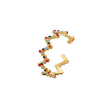 Anillo Abierto Geométrico De Moda Chapado En Acero Inoxidable