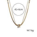 Collar plateado oro 18K del platino del acero inoxidable del color sólido de la señora elegante
