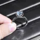 Anillos de diamantes de imitación artificiales con incrustaciones de cobre redondos de moda