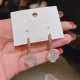 Pendientes Colgantes De Circonita Chapado En Cobre De Flor De Moda 1 Par