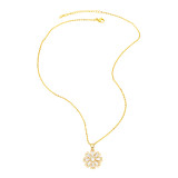El estilo simple de señora elegante deja el collar pendiente del Zircon plateado oro 18K de la flor de cobre a granel