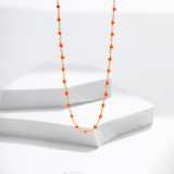 Collar de patchwork de cobre redondo de estilo simple