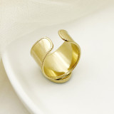 Anillo Abierto Turquesa Chapado En Acero Inoxidable Geométrico De Moda 1 Pieza