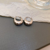1 par de pendientes de cobre chapados en forma de corazón ovalado cruzado Retro