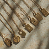 Nuevo collar de acero inoxidable chapado en oro de 18 quilates, collar con personalidad a la moda, colgante cuadrado con sello de Tarot, adorno