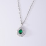 Colgante de collar de circonio de cobre con gotas de agua de estilo simple retro a granel