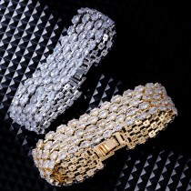 Pulseras plateadas en oro blanco chapadas en oro de 18 quilates con incrustaciones de cobre de color sólido dulce