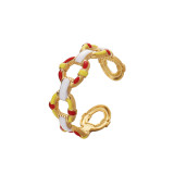 Anillo Abierto Geométrico De Moda Chapado En Acero Inoxidable