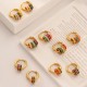 1 par de aretes de cobre esmaltados redondos de estilo vintage