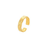 Anillo Abierto Geométrico De Moda Chapado En Acero Inoxidable