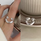 Anillos elegantes con revestimiento de cobre en forma de corazón