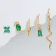 Pendientes De Zircón Con Incrustaciones De Cobre De Serpiente Cuadrada De Moda 1 Juego