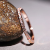 Anillo de dedo índice simple con microincrustaciones de cobre minimalista de moda