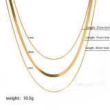 Collar de tres capas plateado oro del acero inoxidable 18K del color sólido del estilo simple en bulto