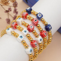 Pulseras de cuentas de cobre con ojo de diablo bohemio