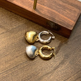 1 par de pendientes colgantes de cobre chapados en forma de corazón, estilo informal y sencillo