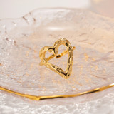Anillo abierto plateado oro simple del acero inoxidable 18K de la forma del corazón del estilo en bulto