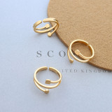 La apertura irregular vendedora caliente transfronteriza no puede ser un anillo ajustable Pulsera de anillo de dedo de acero de titanio chapado en oro de 18 quilates de estilo coreano A267