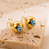 1 par de pendientes esmaltados de cobre con ojo del diablo a la moda