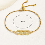 Pulseras plateadas oro 18K del Zircon del embutido de cobre del círculo simple elegante del estilo
