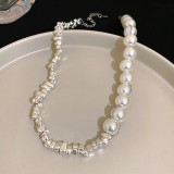 Collar de pulseras de cobreado de perlas artificiales irregulares de estilo moderno