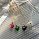 Collar Con Colgante De Resina Chapado En Cobre En Forma De Corazón De Moda