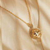 El oro redondo elegante del cobre 18K plateó el collar pendiente del Zircon de las perlas artificiales a granel
